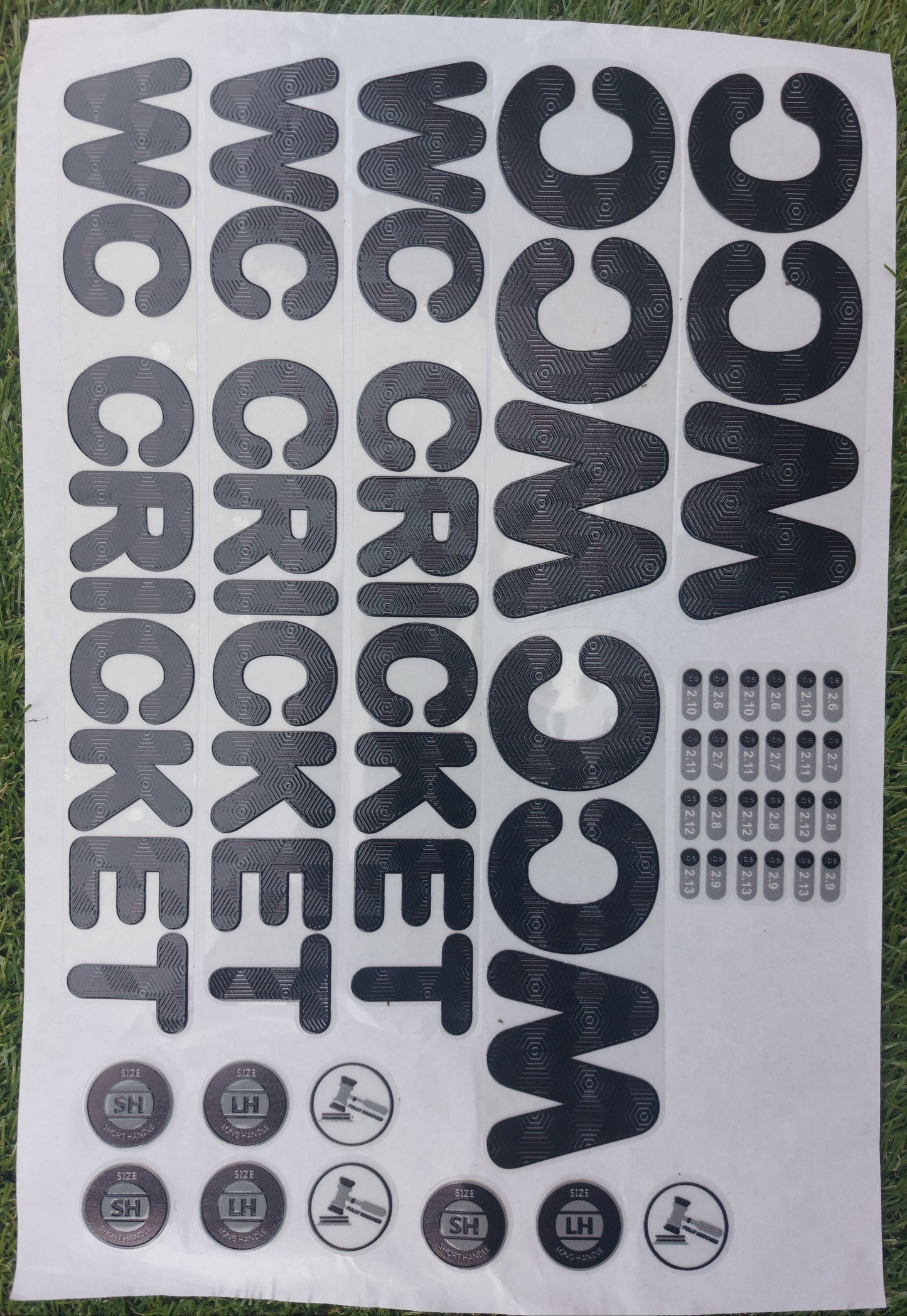 WC Cricket Cricket Bat Stickers Black
