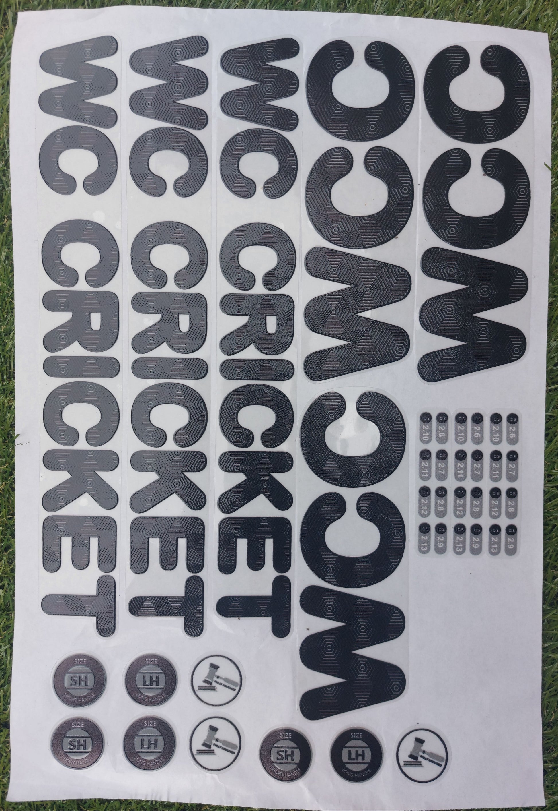WC Cricket Cricket Bat Stickers Black